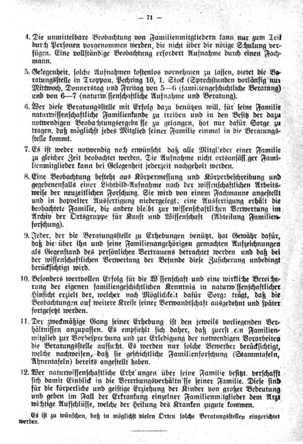 Die Beratungsstelle für naturwissenschaftliche Familienkunde in Troppau - 2