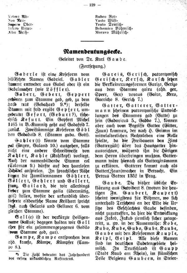 Namensdeutungsecke - 1