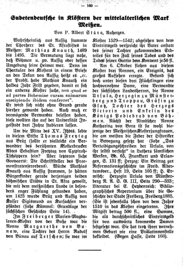 Sudetendeutsche in Klöstern der mittelalterlichen Mark Meißen