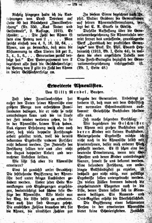 Erweiterte Ahnenlisten - 1