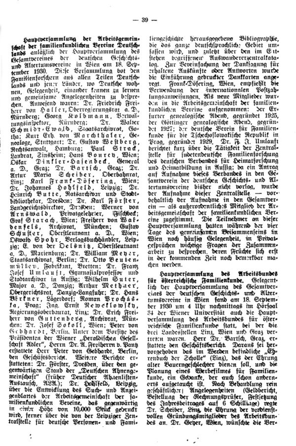 Aus dem Arbeitsplan der Familienforschervereinigung in Ölmütz - Familienforschung in Schlesien