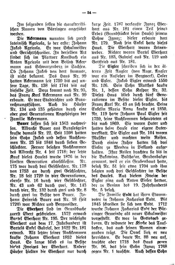 Charakteristische Namen aus Bäringen - 2