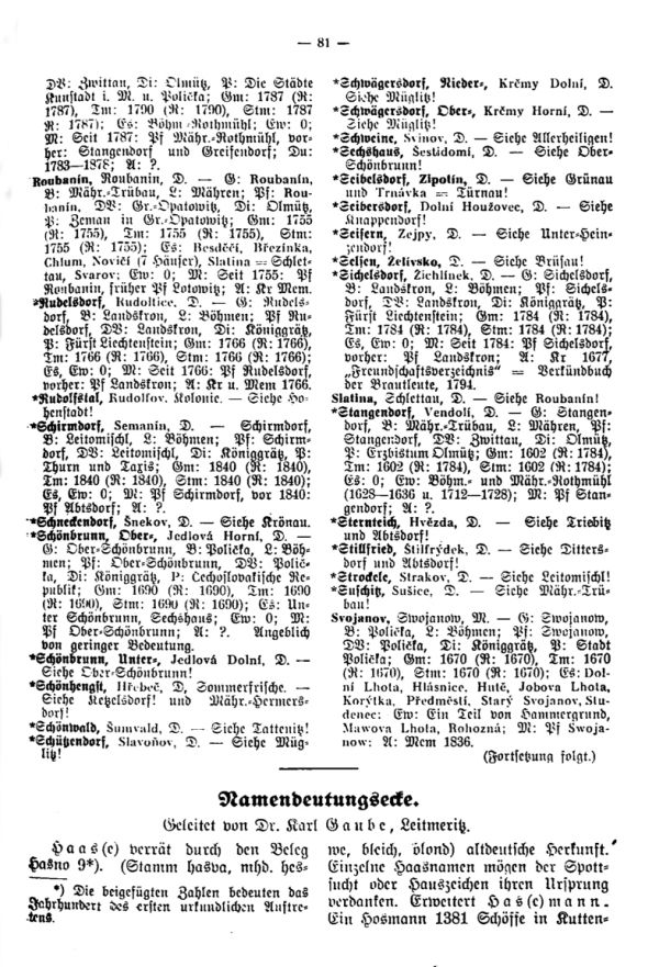 Namensdeutungsecke - 1