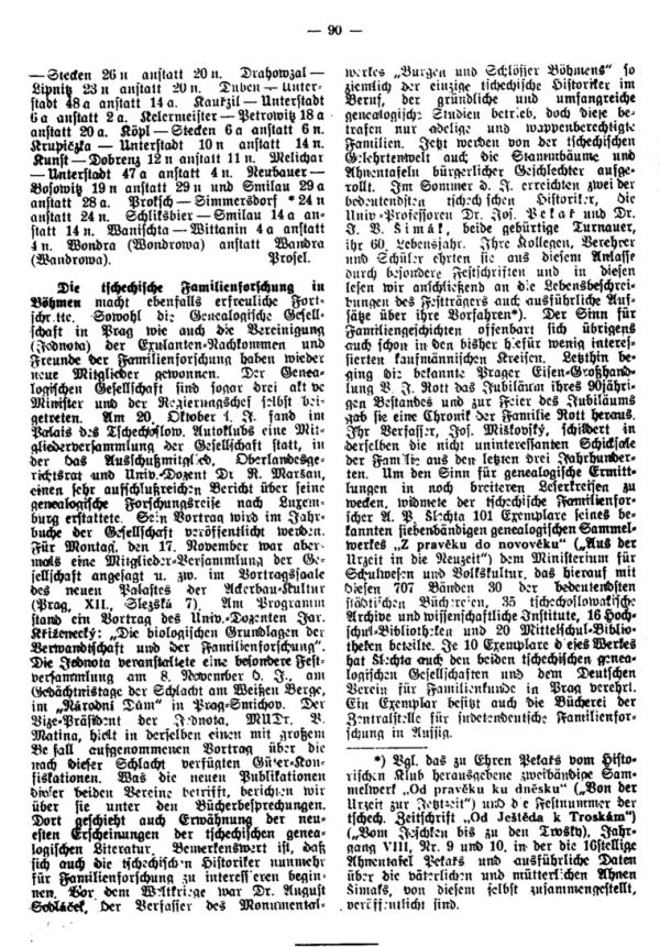 Die tschechische Familienforschung in Böhmen