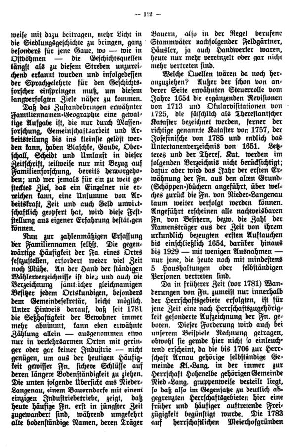 Familiennamen in Niederlangenau - 2