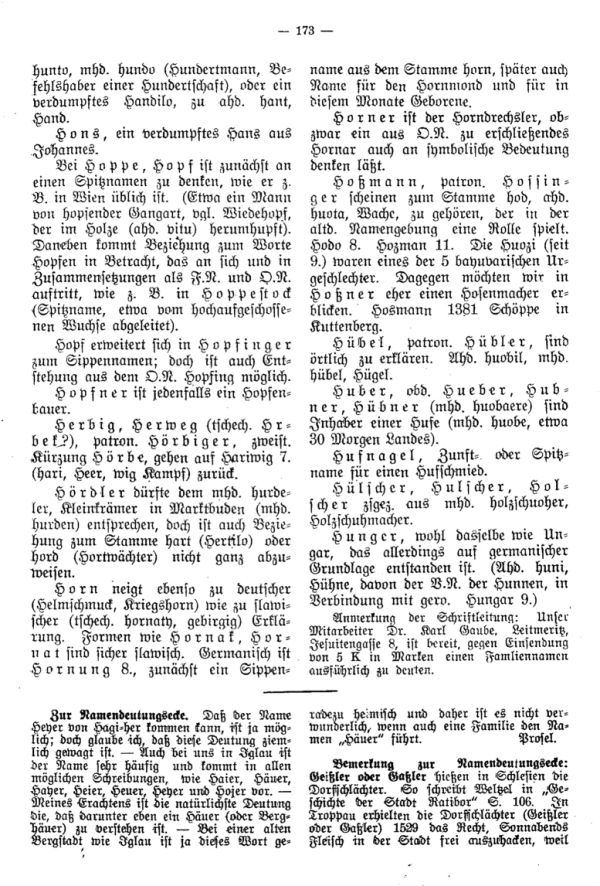 Namensdeutungsecke - 3