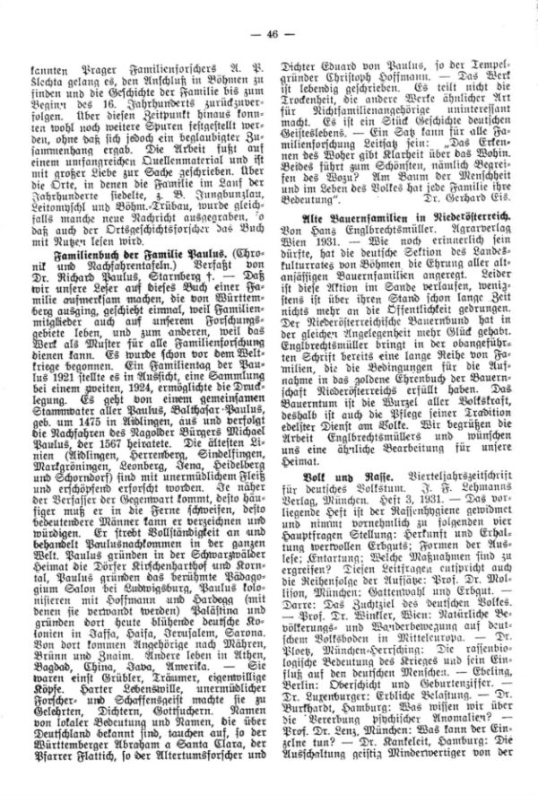 Familienbuch der Familie Paulus