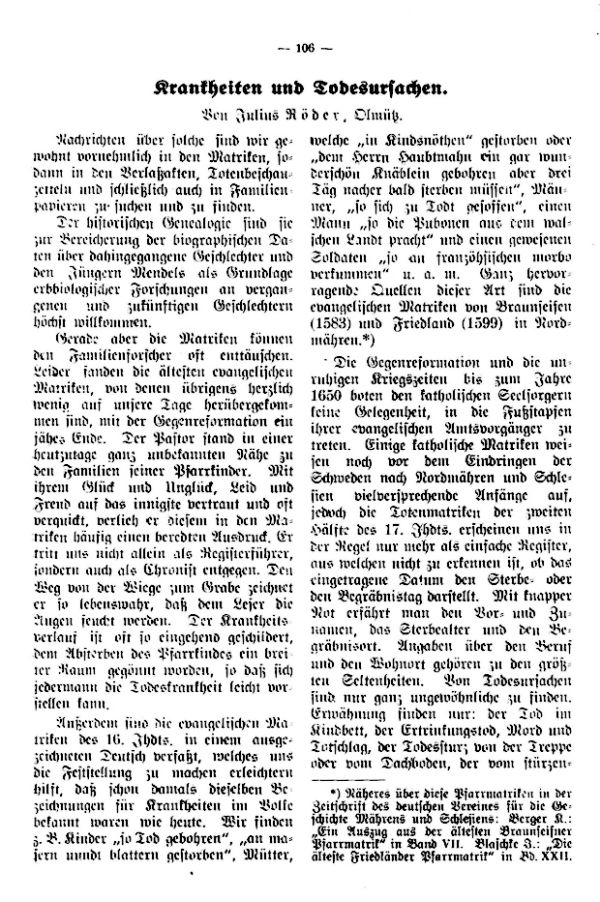 Krankheiten und Todesursachen - 1