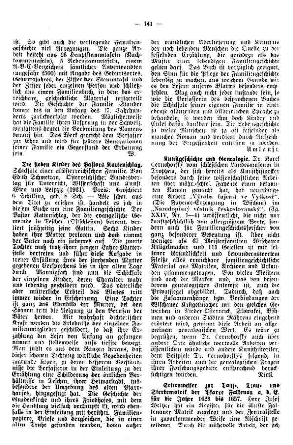 Seitenweiser zur Tauf-, Trau- und Sterbematrik der Pfarre Falkenau a.d.E. (1628-1657)