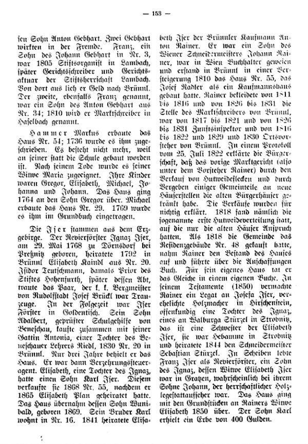 Charakteristische Namen im Markte Brünnl bei Kaplitz in Südböhmen vom 1718-1850 - 3