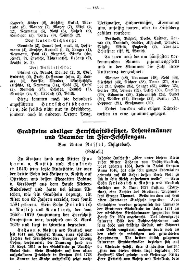 Grabsteine adeliger Herrschaftsbesitzer, Lehensmänner und Beamter im Iser-Jeschkengau - 1