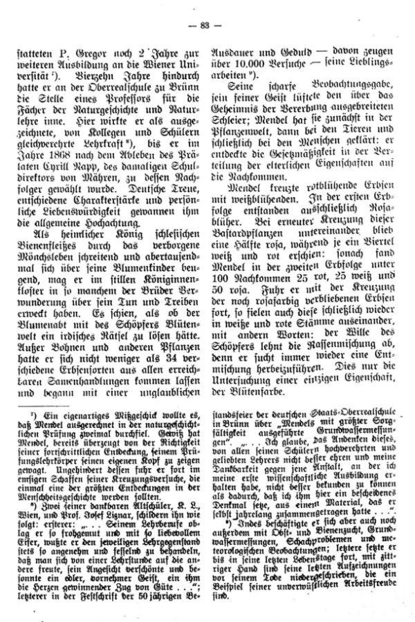 Gregor Johann Mendel, seine Heimat und sein Werk - 3