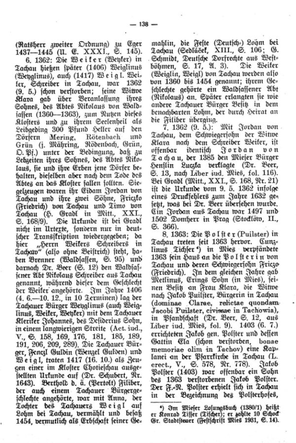 Tachauer Namen des Mittelalters - 3