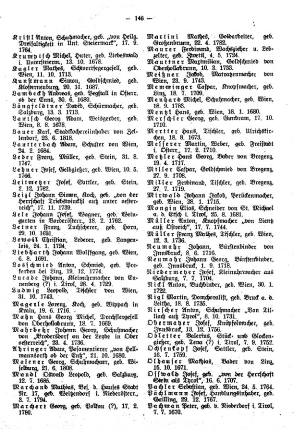 Olmützer Neubürger aus Östereich (1668-1829) - 3