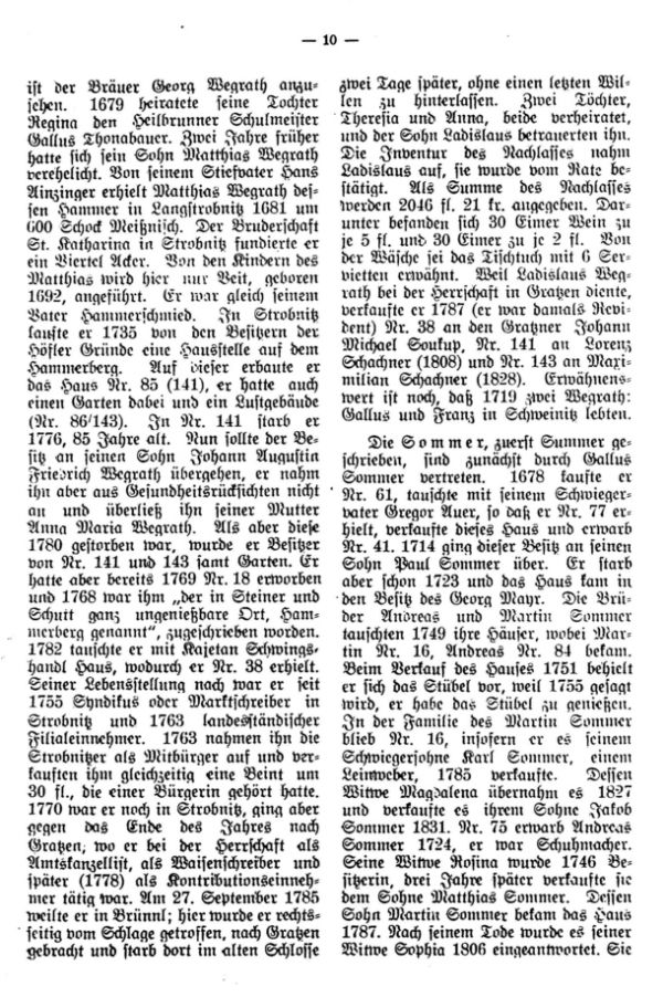 Strobnitzer Familien im 17. und 18. Jh - 2