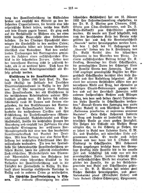 Die tschechische Familienforschung in Böhmen