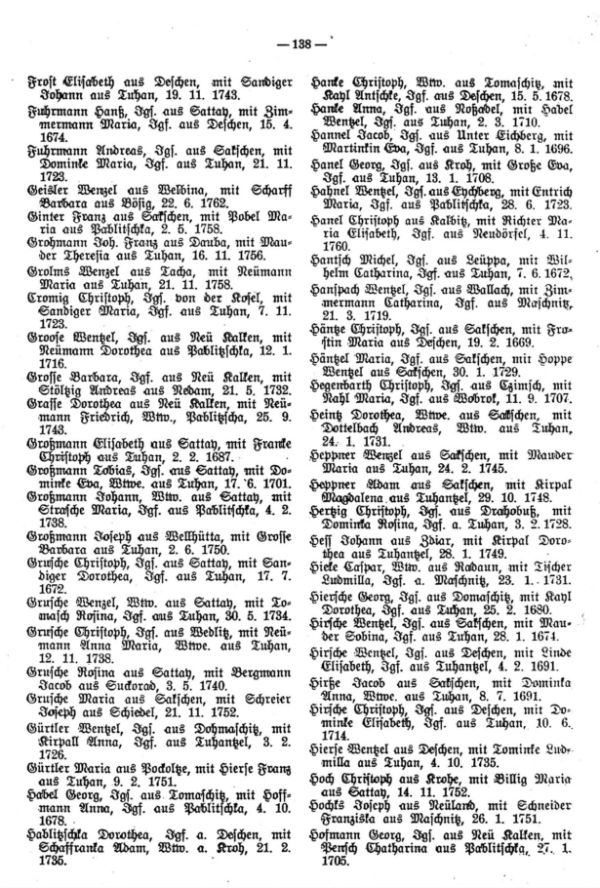 Fremde Brautleute aus der Traumatrik der Pfarre Tuhan bei Dauba (1699-1763) - 2