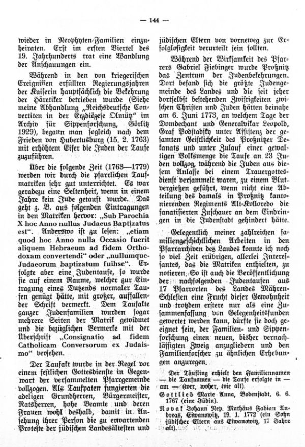 Judentaufen in Mähren-Schlesien während der letzten Regierungsjahre Maria Theresias - 3