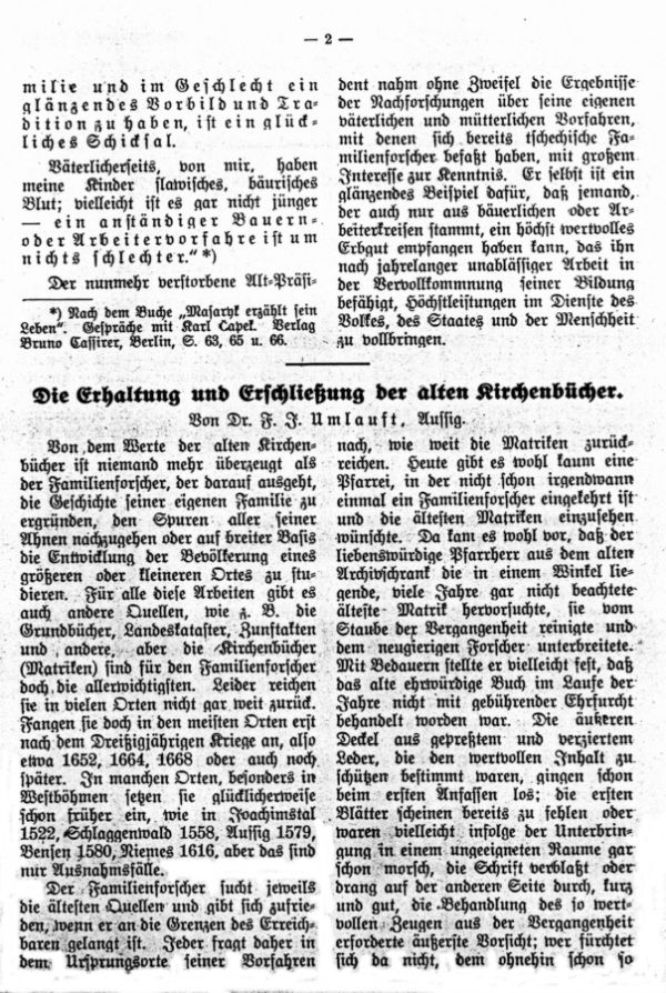 Zur Erhaltung und Erschließung der alten Kirchenbücher - 1