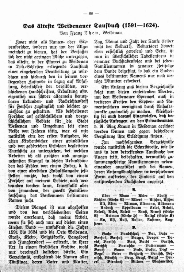 Das älteste Weidenauer Taufbuch (1591-1624) - 1