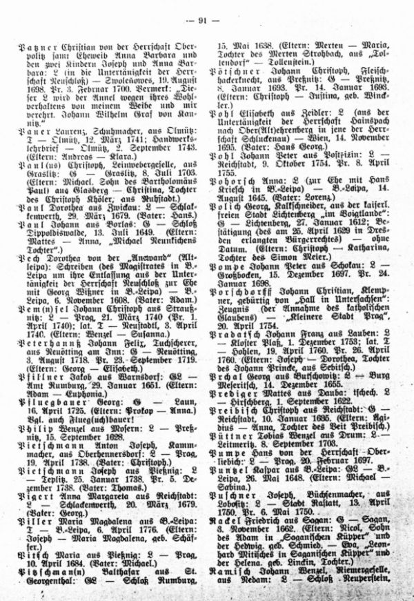 Die Geburts- und Weglaßbriefe des Böhm.-Leipaer Stadtarchives (Fortsetzung) - 4