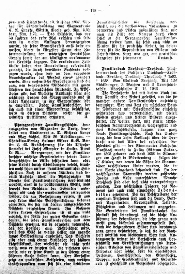 Familienbuch Droßbach-Troßbach