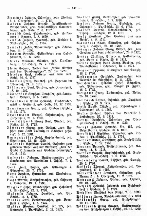 Olmützer Neubürger aus Deutschland 1668-1848 - 5