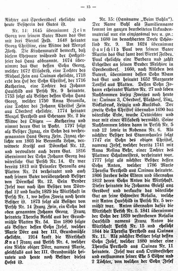 Besitzerfolgen der Gemeinde Petsch bei Platten (Erzgebirge) - 3