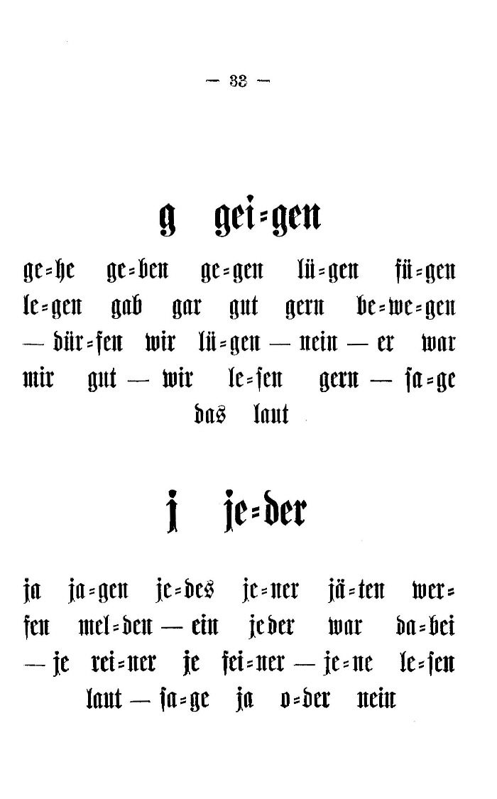Deutsche Fibel -g / j (Druckschrift)