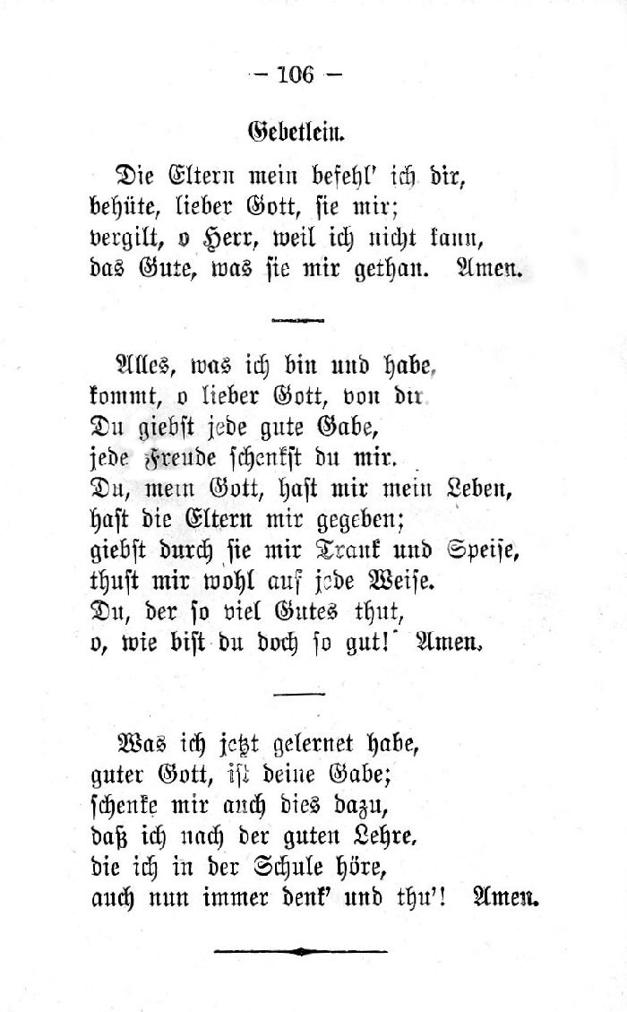 Deutsche Fibel -Gebetlein