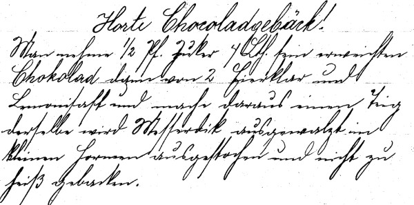 Rezept 'Harte Chocoladgebäck'