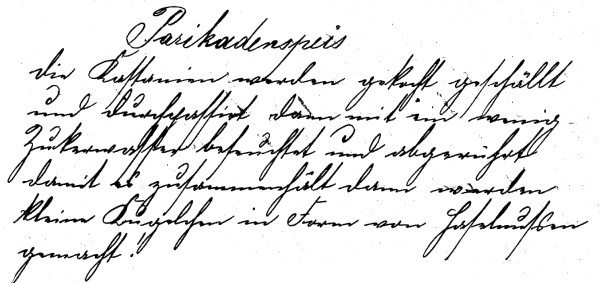 Rezept 'Parikadenspeis'