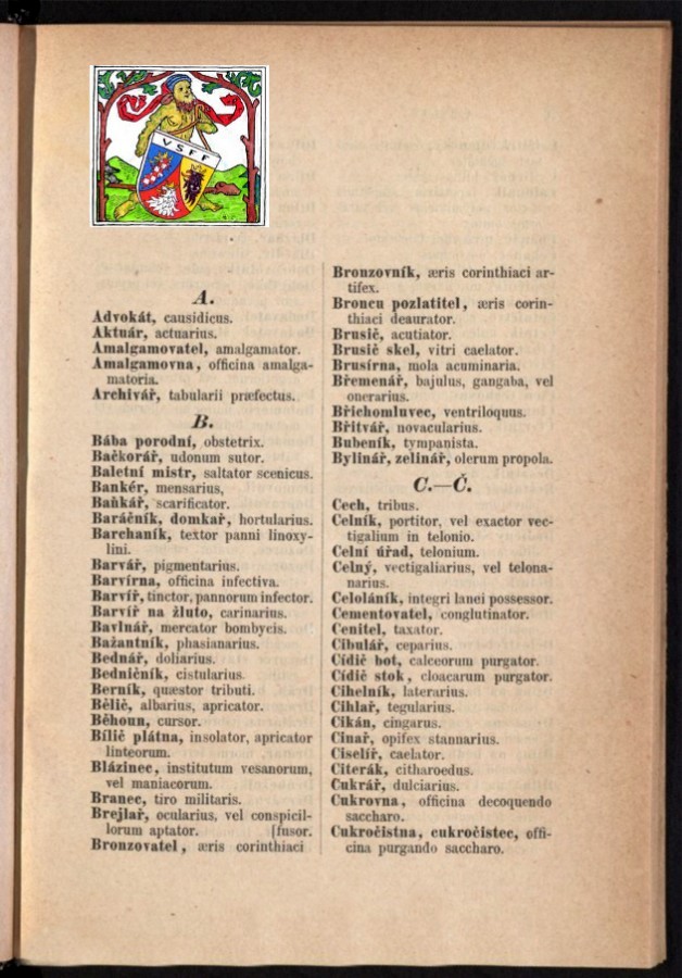 Teil 2  Böhmisch - Latein / von 'Advokát' bis 'Cukročistna'